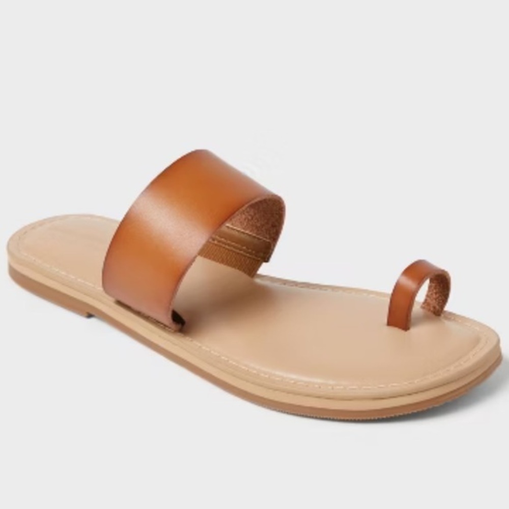 UNIVERSAL THREAD Juno one strap ring toe sandals cognac brown size various